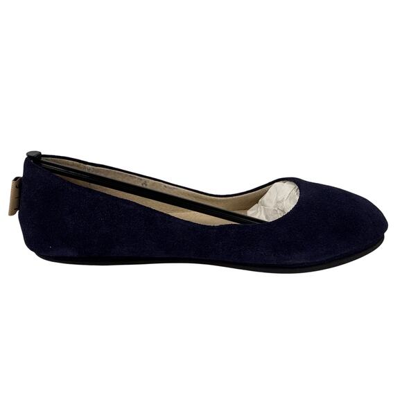 French Sole Fs/NY Sloop Flat Women's 8.5 Suede Navy Italian Slip On Round Toe - Picture 7 of 11